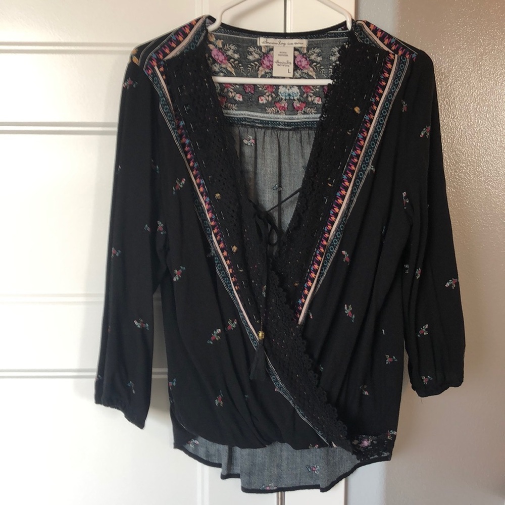 American Rag Floral Peasant Blouse